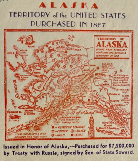 U.S. Stamps SCOTT #800 ALASKA 3c VIOLET, 11-12-37 FIRST DAY COVER, UNUSUAL CACHET-SCARCE!