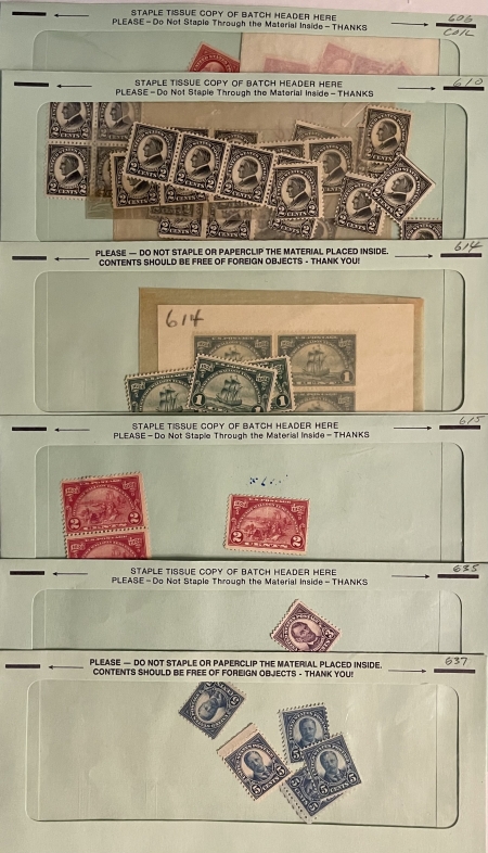 U.S. Stamps HUGE STOCK BOX, MOG 1920-30s U.S. SINGLES/MULTIPLES SORTED BY SCOTT #-CAT $6000+