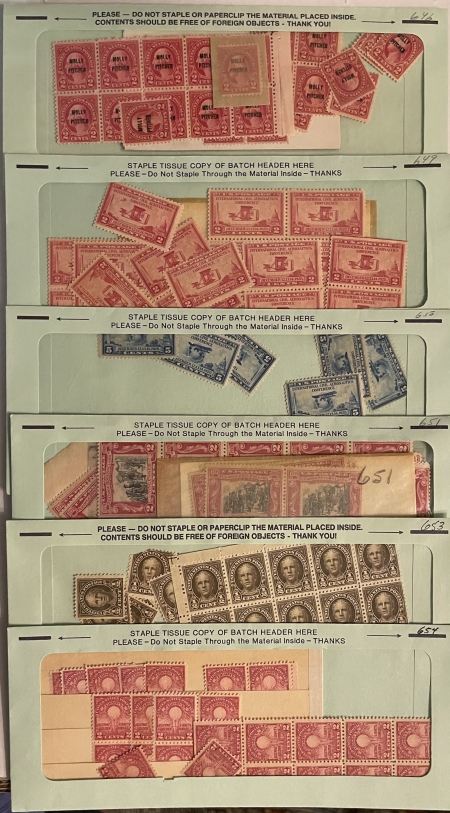 U.S. Stamps HUGE STOCK BOX, MOG 1920-30s U.S. SINGLES/MULTIPLES SORTED BY SCOTT #-CAT $6000+