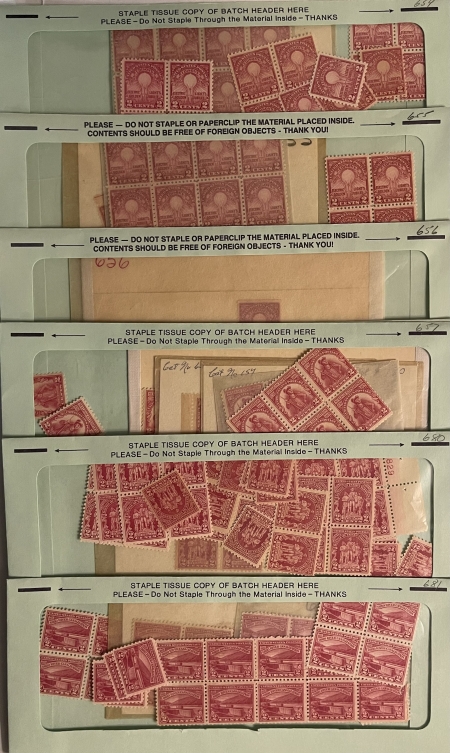 U.S. Stamps HUGE STOCK BOX, MOG 1920-30s U.S. SINGLES/MULTIPLES SORTED BY SCOTT #-CAT $6000+