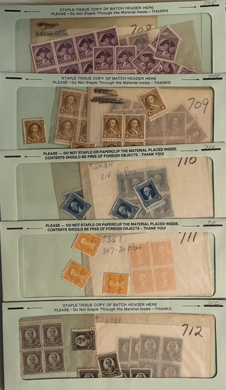 U.S. Stamps HUGE STOCK BOX, MOG 1920-30s U.S. SINGLES/MULTIPLES SORTED BY SCOTT #-CAT $6000+