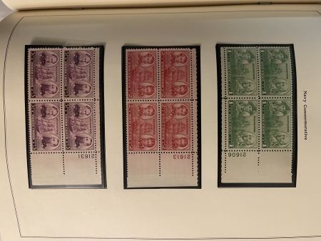 U.S. Stamps SCOTT NATIONAL PLATE BLOCK ALBUM, 20TH CENT COMMEMS-VIRTUALLY COMPLETE 1930-1969