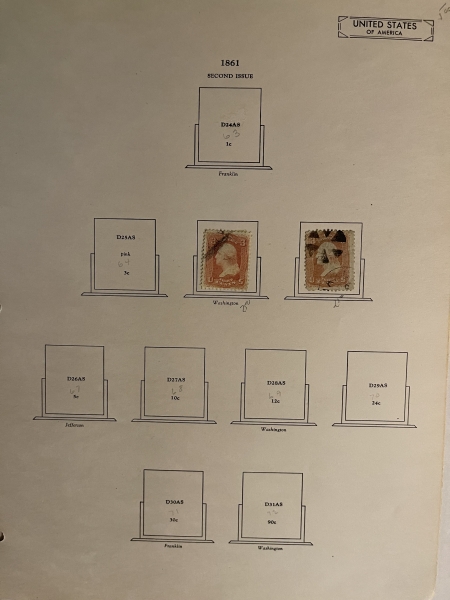 U.S. Stamps U.S. USED SINGLES, HINGED ON USABLE PAGES, 1857-1903, INCLUDES BETTER-CAT $1640+