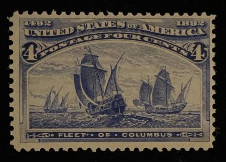 U.S. Stamps SCOTT #233 4c ULTRAMARINE, MOG-NH, F/VF, PO FRESH & PRETTY STAMP-CAT $150