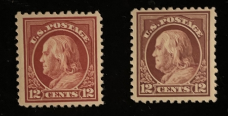 U.S. Stamps SCOTT #512 & 512a, 12c CLARET-BROWN & BROWN-CARMINE; MOG-NH; VF & FRESH-PRETTY!