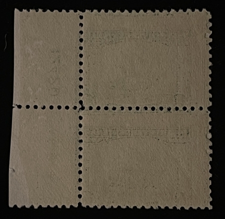 U.S. Stamps SCOTT #548 1c GREEN-PLATE # SINGLE & 2nd SINGLE w/ SELVAGE, VF+ JUMBO PAIR-MOGNH