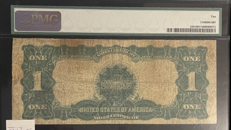 Large Silver Certificates 1899 $1 SILVER CERTIFICATE, “BLACK EAGLE”, FR-236, PMG VG-10, ORIGINAL CIRC!