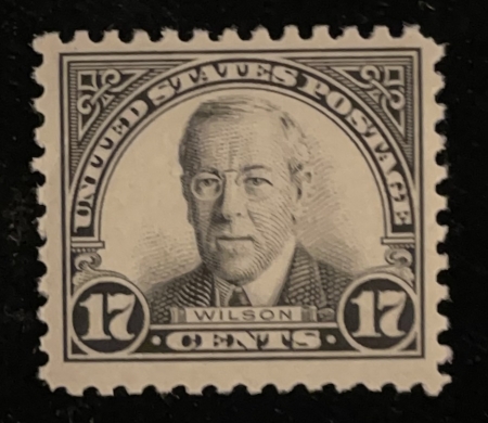 U.S. Stamps SCOTT #623 17c WILSON BLACK, MOG-NH, VF & PO FRESH; CAT $19