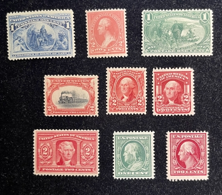 U.S. Stamps SCOTT #230-332, SELECTION OF HIGH QUALITY US MOG-NH SINGLES, 1893-1908, CAT $386