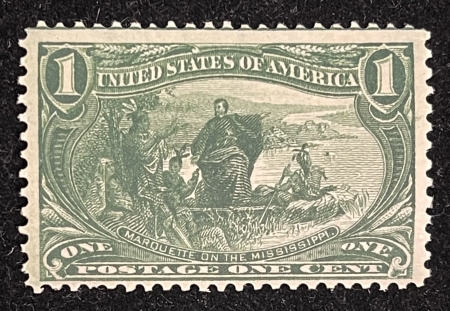 U.S. Stamps SCOTT #285, 1c, GREEN, MOG-NH, PO FRESH & FINE! INTENSE COLOR! CATALOG $75