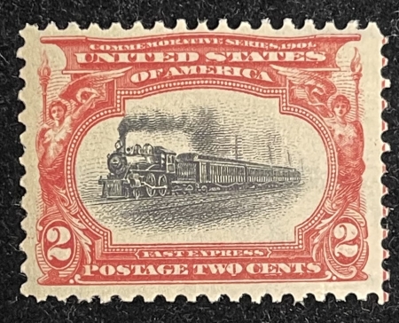 U.S. Stamps SCOTT #295, 2c, CARMINE & BLACK, MOG-NH, PO FRESH & VF+! CATALOG $37.50