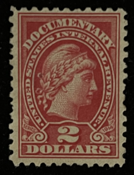 U.S. Stamps SCOTT #R218 $2 CARMINE, MNG, SMALL PENCIL MARK, app VF-FRESH COLOR-CAT $175