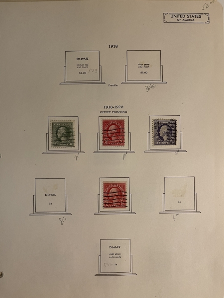 U.S. Stamps U.S. USED SINGLES, HINGED ON PAGES, INCLUDES BOB & J-37, SOME FAULTS, CAT $2000+