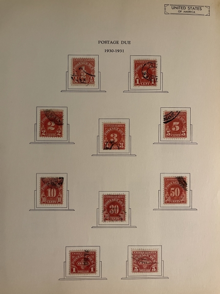 U.S. Stamps U.S. USED SINGLES, HINGED ON PAGES, INCLUDES BOB & J-37, SOME FAULTS, CAT $2000+