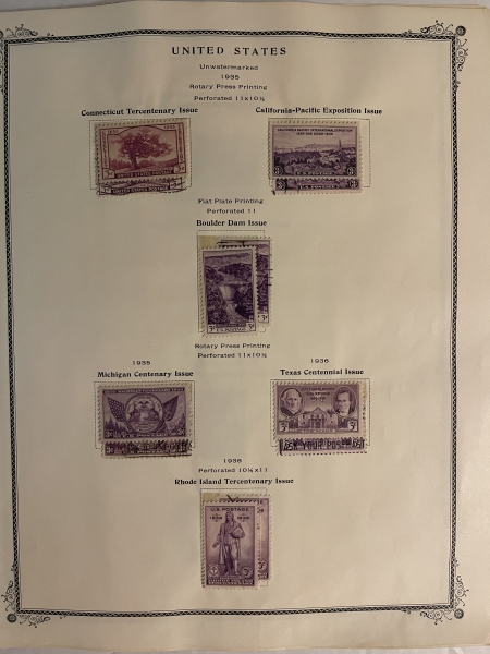 U.S. Stamps MINT/USED U.S. SINGLES, HINGED/MOUNTED ON PAGES, 1929-54, MOSTLY SOUND-CAT $245+