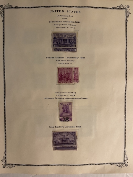 U.S. Stamps MINT/USED U.S. SINGLES, HINGED/MOUNTED ON PAGES, 1929-54, MOSTLY SOUND-CAT $245+