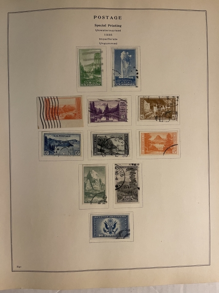 U.S. Stamps (1920s-1960s) USED U.S. SINGLES HINGED ON SCOTT NATIONAL PAGES, CATALOG $489.90