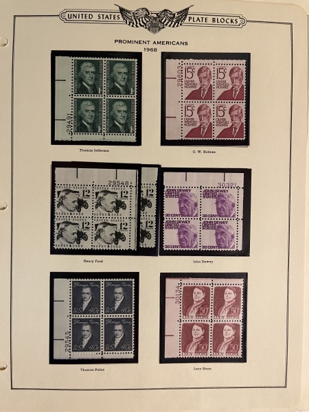 U.S. Stamps U.S. BLOCKS & PLATE BLOCKS, MOST APPEAR MOG-NH, 1930s-60s, CATALOG $125