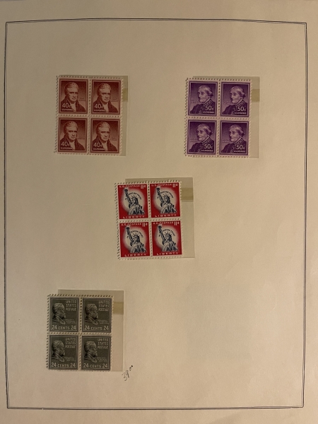 U.S. Stamps U.S. BLOCKS & PLATE BLOCKS, MOST APPEAR MOG-NH, 1930s-60s, CATALOG $125
