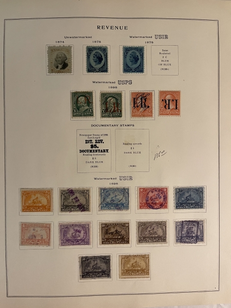 U.S. Stamps U.S. REVENUE COLLECTION, SINGLES 1st, 2nd & 3rd ISSUES, A NICE GROUP! CAT $1350!