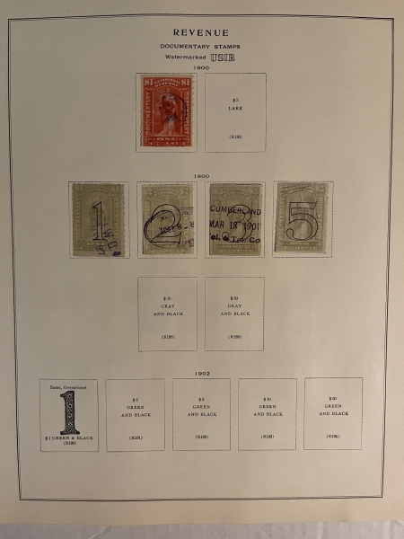 U.S. Stamps U.S. REVENUE COLLECTION, SINGLES 1st, 2nd & 3rd ISSUES, A NICE GROUP! CAT $1350!