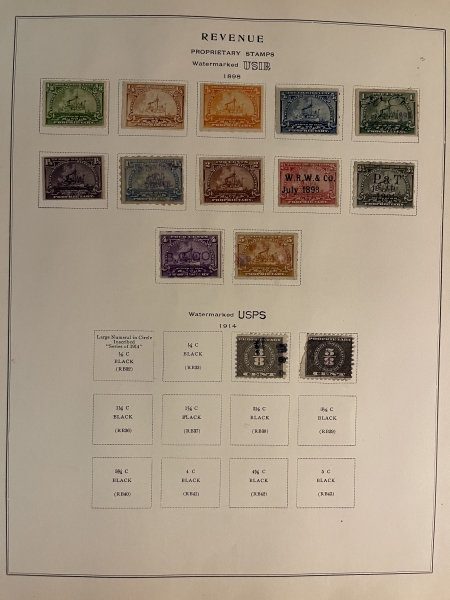 U.S. Stamps U.S. REVENUE COLLECTION, SINGLES 1st, 2nd & 3rd ISSUES, A NICE GROUP! CAT $1350!