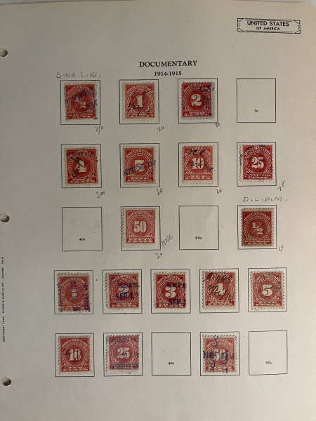 U.S. Stamps U.S. REVENUE COLLECTION, MOSTLY USED, 1st, 2nd & 3rd ISSUE, CATALOG VALUE $2800+