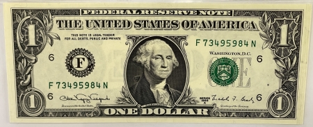 New Store Items 1988-A $1 FRN EXPERIMENTAL WEB PRESS, ATLANTA FR1917F, F-N BLOCK PCGS GEM 67 PPQ
