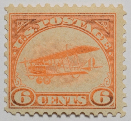 U.S. Stamps SCOTT #C-1 6C ORANGE F, OG, NH CV $120