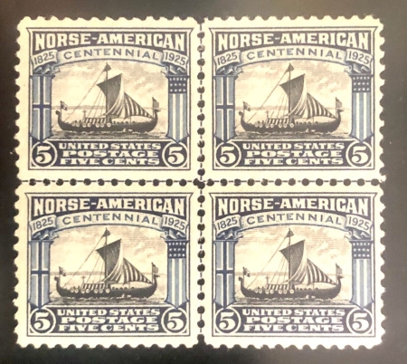 U.S. Stamps SCOTT #621 5c BLUE CENTERLINE BLOCK, VF/XF, MOG, NH, CAT $65 PO FRESH-APS MEMBER