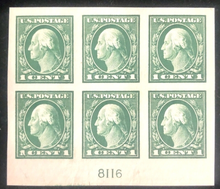 U.S. Stamps SCOTT #481 1c GREEN, PLATE BLOCK, XF, MOG, NH, CAT $45, PO FRESH-APS MEMBER