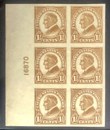 U.S. Stamps SCOTT #576, 1 1/2c PLATE BLOCK, VF, MOG NH, CAT $45, A BEAUTY! -APS MEMBER