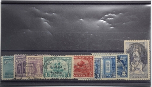 U.S. Stamps USED COMMEM LOT, 9 DIFF 1893-1926, MOST F+ & SOUND. CAT $93
