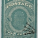 U.S. Stamps SCOTT #PR-4 5c BLUE, YELLOWISH PAPER, BLUNTED PERFS W/ THIN, USED, CAT $5000