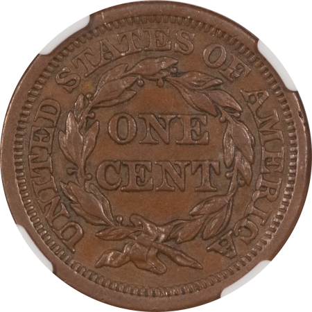 Braided Hair Large Cents 1854 BRAIDED HAIR LARGE CENT – NGC AU-55 BN, SMOOTH, WELL STRUCK!