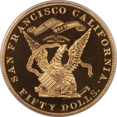 New Certified Coins 1855 $50 KELLOGG COMMEMORATIVE RESTRIKE SS CENTRAL AMERICA – PCGS GEM PROOF