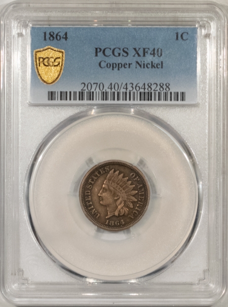 Indian 1864 INDIAN CENT, COPPER NICKEL – PCGS XF-40