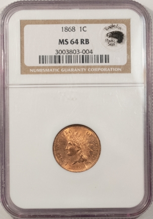 Indian 1868 INDIAN CENT – NGC MS-64 RB, EAGLE EYE & SUPER PREMIUM QUALITY!