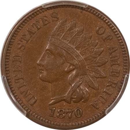 New Store Items 1870 INDIAN CENT – PCGS AU-58, LOOKS MINT STATE & PREMIUM QUALITY+