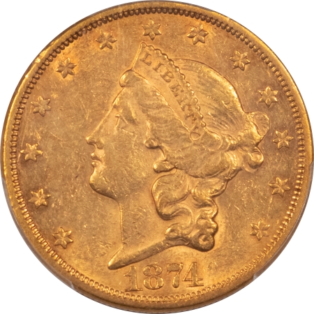 New Store Items 1874-S $20 LIBERTY GOLD – PCGS AU-55