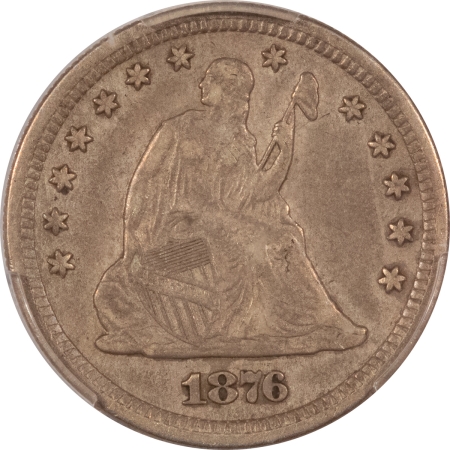 Liberty Seated Quarters 1876-CC LIBERTY SEATED QUARTER – PCGS VF-35, NICE & ORIGINAL!