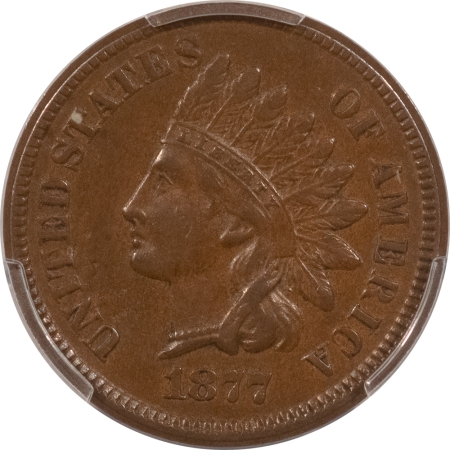 Indian 1877 INDIAN CENT – PCGS XF-45, SMOOTH, CHOCOLATE BROWN, LOOKS AU!
