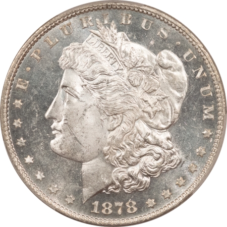 Morgan Dollars 1878 7TF MORGAN DOLLAR, REVERSE OF 1878 – PCGS MS-63 DMPL, DEEP MIRROR PROOFLIKE