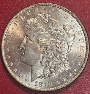 Morgan Dollars 1878 7TF MORGAN DOLLAR, REVERSE OF 1879 – UNCIRCULATED!