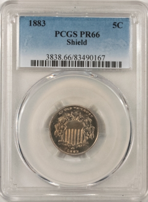 New Certified Coins 1883 PROOF SHIELD NICKEL – PCGS PR-66
