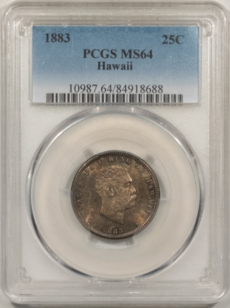 New Certified Coins 1883 HAWAII 25C – PCGS MS-64, PRETTY & PREMIUM QUALITY!