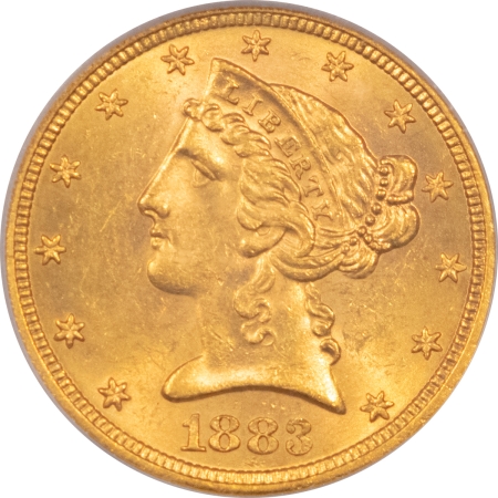 New Store Items 1883-S $5 LIBERTY GOLD – PCGS MS-63, TOUGH DATE!
