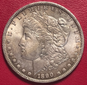 U.S. Uncertified Coins 1890-O MORGAN DOLLAR – UNCIRCULATED ORIGINAL ATTRACTIVE PATINA!