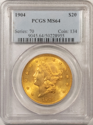 New Store Items 1904 $20 LIBERTY GOLD – PCGS MS-64