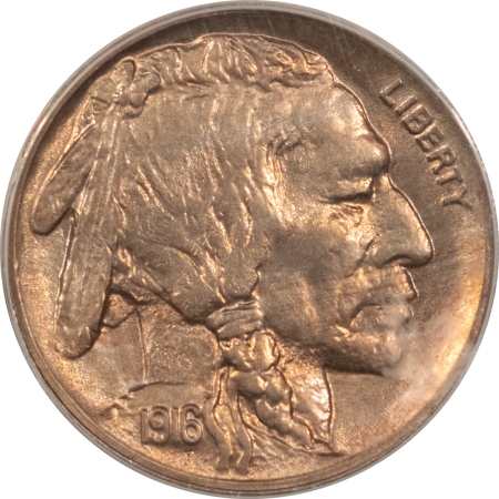 Buffalo Nickels 1916 BUFFALO NICKEL – ANACS AU-58, NICE & LOOKS UNC!